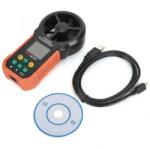  Professzionális anemométer PEAKMETER PM6252B szél, légáramlás, páratartalom, hőmérséklet mérésére, USB csatlakozó (PM6252B)