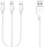 XO Кабел за зареждане и пренос на данни XO cable NB103 3in1 USB - Lightning + USB-C + microUSB 1, 0 m 2, 1A, Бял (NB103)