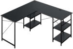 Timeless Tools Átalakítható L alakú íróasztal polcokkal, fekete (HOP1001748-1)