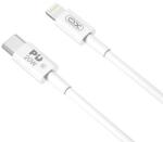 XO Кабел за зареждане и пренос на данни XO cable NB-Q189A PD USB-C - Lightning 1, 0m, 20W, Бял (Q189A)