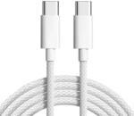 Planet Tech Кабел съвеместим с iPhone USB-C / USB-C Cable, 20W, Planet Tech за зареждане и данни, 1 метър, Бял (USB-CCable15)