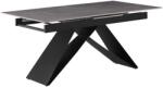 TEMPO KONDELA Kihúzható étkezőasztal, beton/fekete, 160-200x90 cm, MAJED - mindigbutor