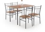 Halmar FAUST 3 szett, étkezőasztal + 4 szék, téglalap alakú, szín: natúr tölgy/fekete - mindigbutor