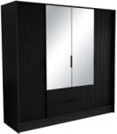 ADRK NOREL 200 tükrös tolószekrény, Fekete, Fekete - mindigbutor