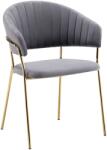 TEMPO KONDELA Design étkezőszék, szürkésbarna Velvet szövet/gold króm arany, DASMIN TYP 1 - mindigbutor