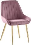TEMPO KONDELA Étkezőszék, rózsaszín Velvet anyag/gold króm-arany, PERLIA - mindigbutor