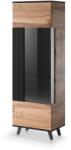 Halmar RANDOM W-1 vitrin, szín: wotan tölgy/fekete - mindigbutor