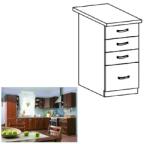 TEMPO KONDELA Alsószekrény D40S4 fiókokkal, dió Milano, SICILIA - mindigbutor