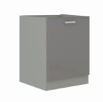 TEMPO KONDELA Alsó szekrény, szürke/szürke extra magasfényű, PRADO 60 D 1F ZB - mindigbutor