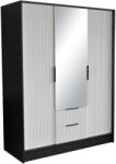 ADRK NOREL 150 tükrös tolószekrény, Fekete, Fehér - mindigbutor