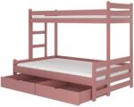 ADRK BENITO 200x90 háromszemélyes emeletes ágy, Rózsaszín - mindigbutor