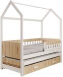 ADRK Jaspis házikó ágy matraccal, Fehér, Tölgy - mindigbutor - 255 633 Ft