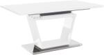 TEMPO KONDELA Étkezőasztal, nyitható, fehér extra magasfényű/acél, 160-220x90 cm, PERAK - mindigbutor