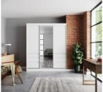 ADRK Tolóajtós szekrény tükörrel HAIDAR 180, Fehér, Fehér - mindigbutor