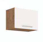 TEMPO KONDELA Felső szekrény, lancelot tölgy / fehér extra magas fényű HG, VEGA 50 GU-36 1F - mindigbutor