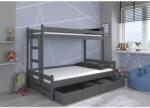 ADRK Háromszemélyes emeletes ágy matraccal BENITO 200x80, Grafitszürke - mindigbutor