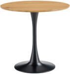 TEMPO KONDELA Étkezőasztal, kerek, tölgy/fekete, átmérő 110 cm, REVENTON NEW - smartbutor