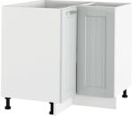 TEMPO KONDELA Alsó sarokszekrény, világosszürke/fehér, JULIA TYP 62 - smartbutor