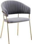 TEMPO KONDELA Design étkezőszék, szürkésbarna Velvet szövet/gold króm arany, DASMIN TYP 1 - smartbutor