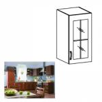 TEMPO KONDELA Felsőszekrény G40S üveggel, jobbos, dió Milano, SICILIA - mindigbutor