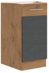 TEMPO KONDELA Alsószekrény, szürke matt/tölgy lancelot, VEGA 40 D 1F BB - mindigbutor