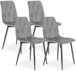 Homelux 4 db-os steppelt bársony étkezőszék szürke (MC47-1_GRAY) - homelux