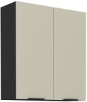 TEMPO KONDELA Felső szekrény, cashmere/fekete, ARAKA 80 G-90 2F - mindigbutor