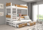 ADRK Háromszemélyes emeletes ágy Queen méretben 180x80, Fehér, Artisan - smartbutor