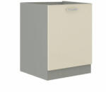 TEMPO KONDELA Alsó szekrény, krémszínű magas fényű fehér, PRADO 60 D 1F ZB - smartbutor