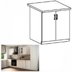 TEMPO KONDELA Alsószekrény D80, fehér/sosna Andersen, SICILIA - smartbutor