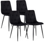 Homelux 4 db-os steppelt bársony étkezőszék fekete (MC47-1_BLACK) - homelux