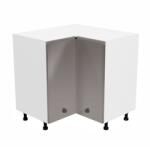 TEMPO KONDELA Alsó sarokszekrény, fehér/szürke extra magasfényű, AURORA D90N - mindigbutor