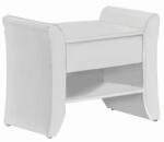 TEMPO KONDELA Éjjeliszekrény, fehér textilbőr, BOLTON - smartbutor