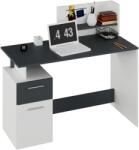 TEMPO KONDELA Számítógépasztal, fehér/grafit, PLATON NEW - mindigbutor