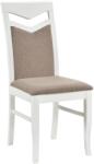 TEMPO KONDELA Étkezőszék, fehér/barna szövet, KARLA - mindigbutor