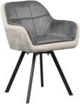 TEMPO KONDELA Forgó étkezőszék, szürke Velvet szövet, FLER - mindigbutor