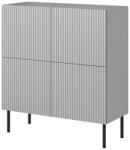 Halmar ASENSIO KM-2 komód, világosszürke/fekete - mindigbutor