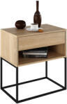 TEMPO KONDELA Éjjeliszekrény/kisasztal, sonoma tölgy/fekete, ARTI TYP 2 - smartbutor