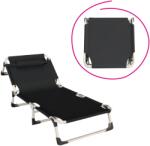 TEMPO KONDELA Kerti nyugágy, fekete/bézs, BOVRY - mindigbutor