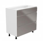 TEMPO KONDELA Alsószekrény, fehér/szürke extra magasfényű, AURORA D80S3 - smartbutor