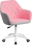 TEMPO KONDELA Irodai szék, szövet rózsaszín/szürke/fehér, SANTY - mindigbutor