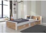 ADRK Ágy ALDEX SHELF 180x80, Fehér, Tölgy arany - mindigbutor