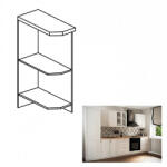 TEMPO KONDELA Alsószekrény D25PZ, balos, fehér, SICILIA - smartbutor