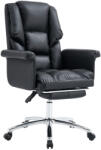 TEMPO KONDELA Irodai szék lábtartóval, fekete ekobőr, RODIK - smartbutor