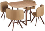TEMPO KONDELA Étkező szett 1+4, világosbarna/természetes, BEVIS NEW - smartbutor
