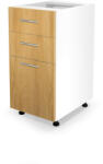 Halmar VENTO D3S-40/82 fiókos alsó szekrény, szín: méz tölgy/fehér - smartbutor