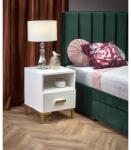 Halmar SILVIA éjjeliszekrény, fehér - arany - mindigbutor