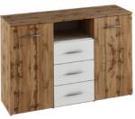 TEMPO KONDELA komód, tölgy wotan/fehér, GABRIELA - mindigbutor - 58 950 Ft