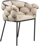 TEMPO KONDELA Étkezőszék, szürkésbarna Taupe Velvet szövet/fekete, DOROTA - mindigbutor