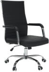 TEMPO KONDELA Irodai szék, textilbőr/fém, fekete/króm, FARAN - smartbutor